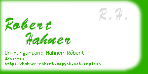 robert hahner business card